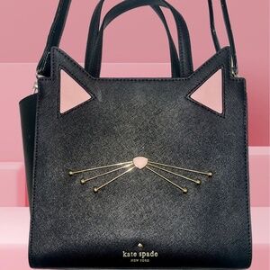 Kate Spade STORYBOOK PXRU7047 Black Cat Small Hayden Jazz Things Up Purse
